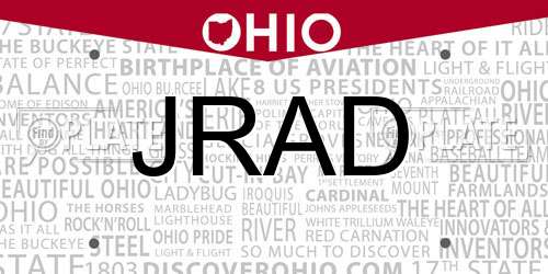JRAD Ohio License Plate