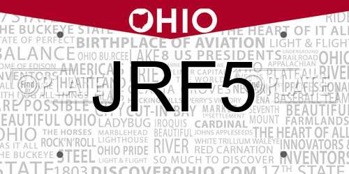 JRF5 Ohio License Plate