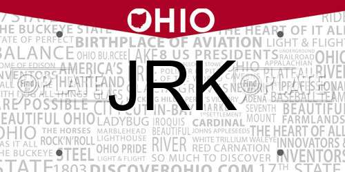JRK Ohio License Plate