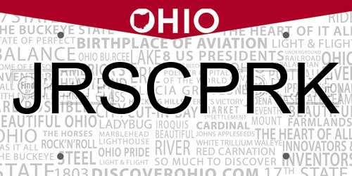 JRSCPRK Ohio License Plate