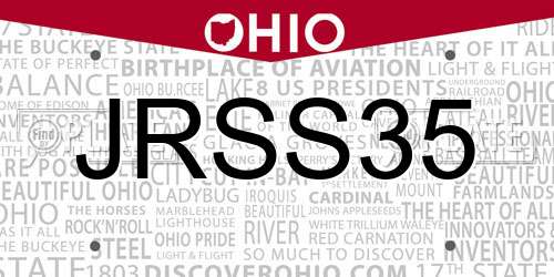 JRSS35 Ohio License Plate