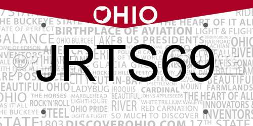 JRTS69 Ohio License Plate