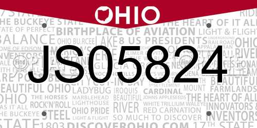 JS05824 Ohio License Plate