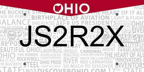 JS2R2X Ohio License Plate