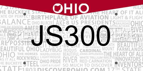 JS300 Ohio License Plate