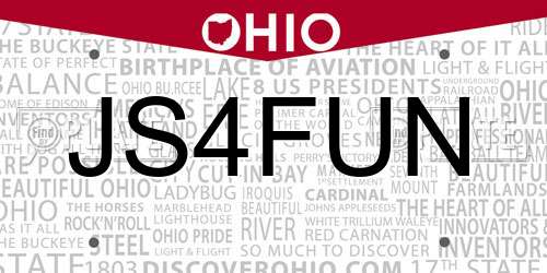 JS4FUN Ohio License Plate