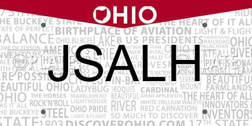 JSALH Ohio License Plate