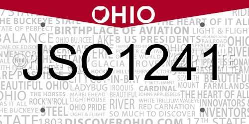 JSC1241 Ohio License Plate