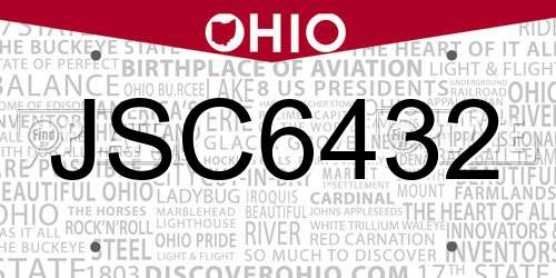 JSC6432 Ohio License Plate