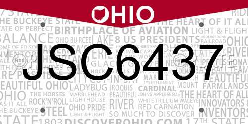 JSC6437 Ohio License Plate