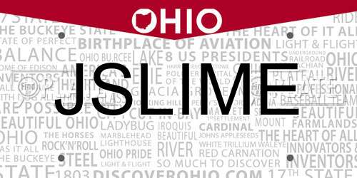 JSLIME Ohio License Plate