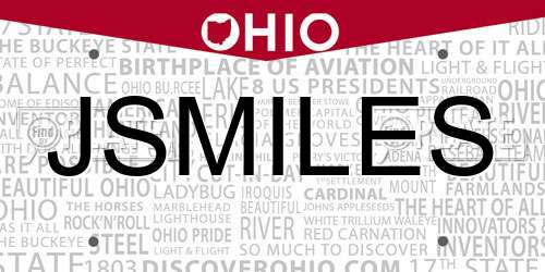 JSMILES Ohio License Plate