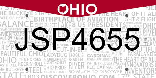 JSP4655 Ohio License Plate