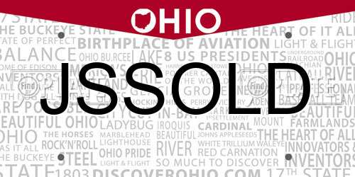 JSSOLD Ohio License Plate