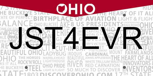 JST4EVR Ohio License Plate