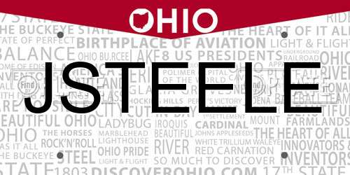 JSTEELE Ohio License Plate