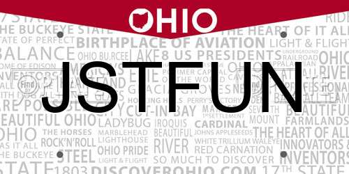 JSTFUN Ohio License Plate