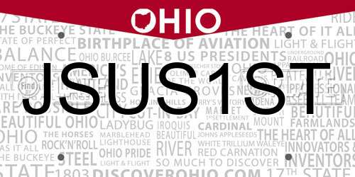 JSUS1ST Ohio License Plate