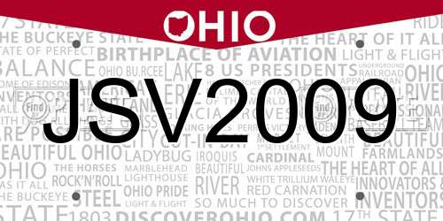 JSV2009 Ohio License Plate