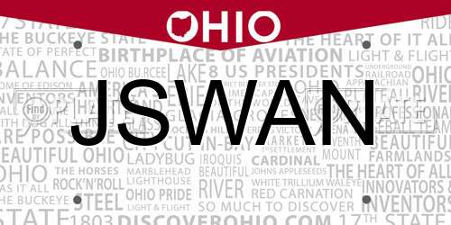 JSWAN Ohio License Plate