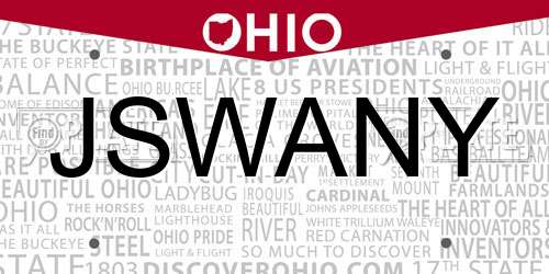JSWANY Ohio License Plate
