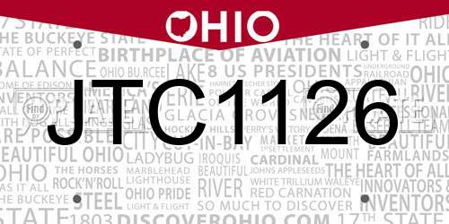 JTC1126 Ohio License Plate