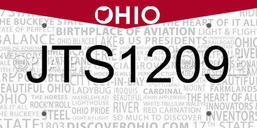 JTS1209 Ohio License Plate