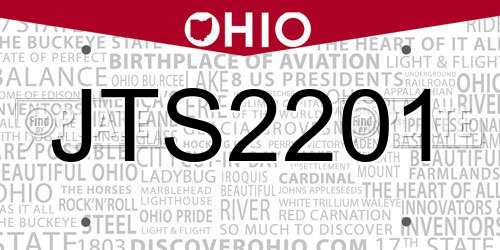 JTS2201 Ohio License Plate
