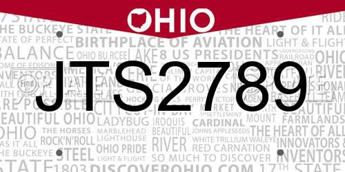JTS2789 Ohio License Plate