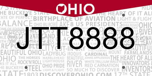 JTT8888 Ohio License Plate