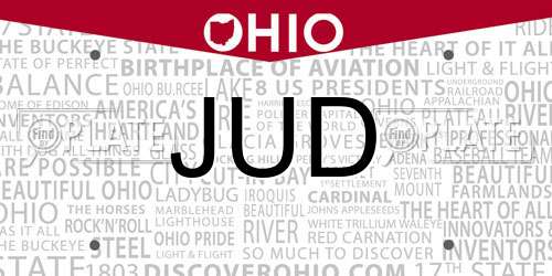 JUD Ohio License Plate