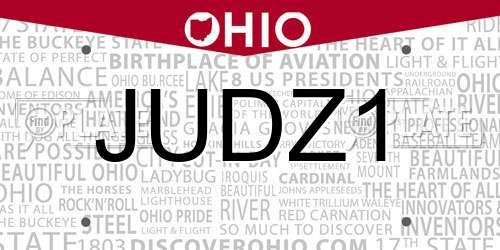 JUDZ1 Ohio License Plate