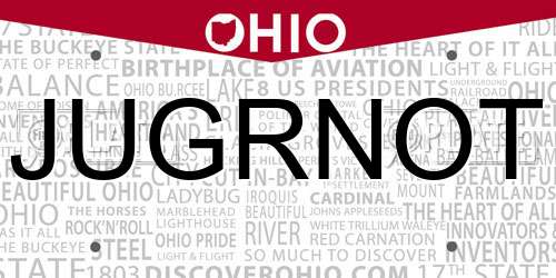 JUGRNOT Ohio License Plate