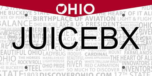 JUICEBX Ohio License Plate