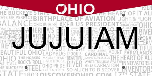 JUJUIAM Ohio License Plate