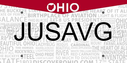JUSAVG Ohio License Plate