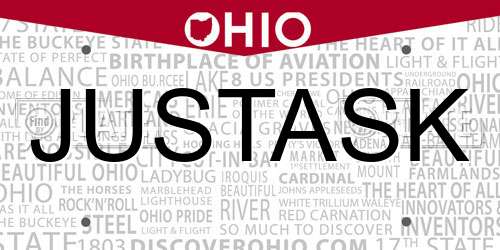 JUSTASK Ohio License Plate