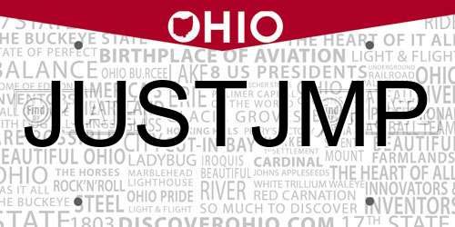 JUSTJMP Ohio License Plate