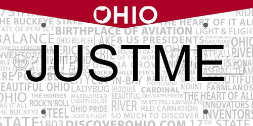 JUSTME Ohio License Plate