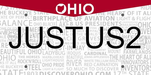 JUSTUS2 Ohio License Plate