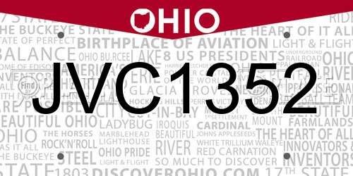 JVC1352 Ohio License Plate