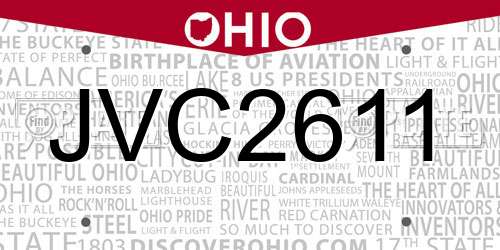 JVC2611 Ohio License Plate