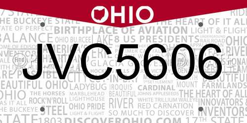 JVC5606 Ohio License Plate