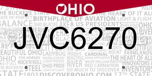 JVC6270 Ohio License Plate