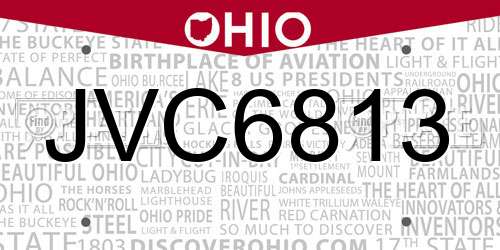 JVC6813 Ohio License Plate