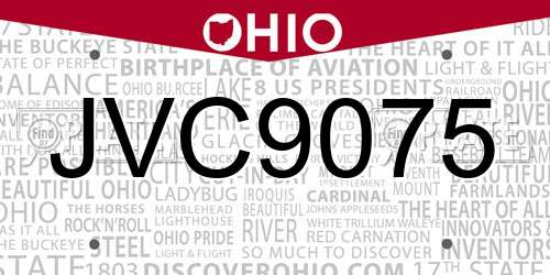 JVC9075 Ohio License Plate