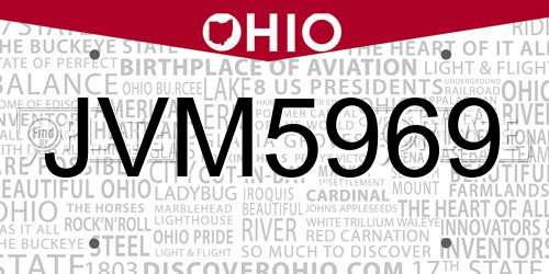 JVM5969 Ohio License Plate