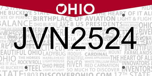 JVN2524 Ohio License Plate