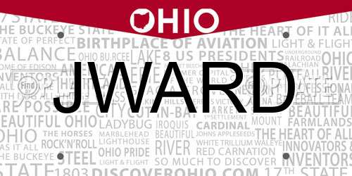 JWARD Ohio License Plate