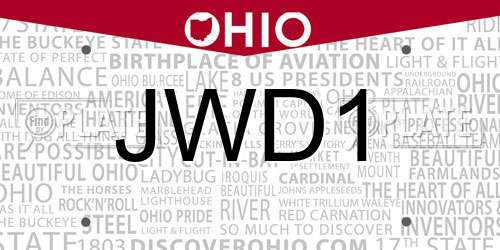 JWD1 Ohio License Plate